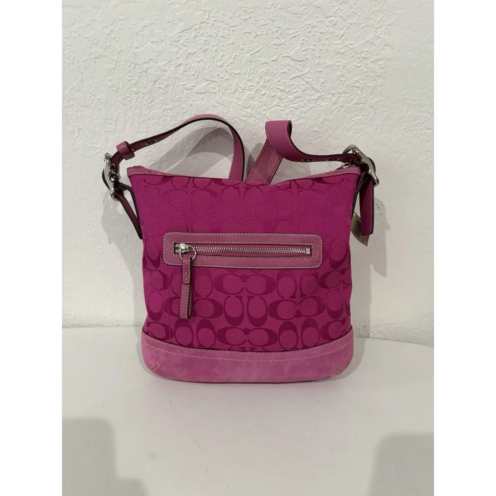 Coach Signature C Hot Pink Hobo Shoulder Bag Purse Vintage Y2K # 9362 - Picture 8 of 13